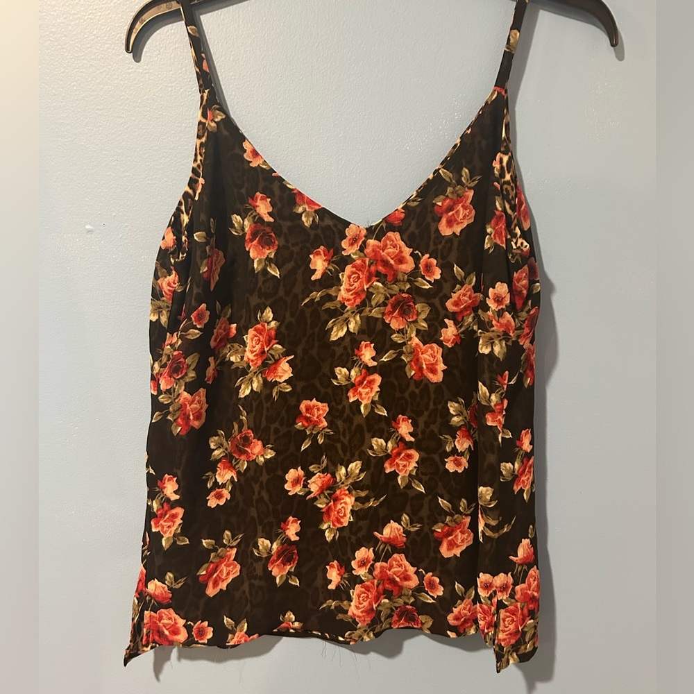 WHBM Floral/Leopard Reversible Cami.